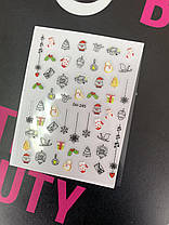 Зимні наклейки на нігті 3D з чоловічками, фото 4