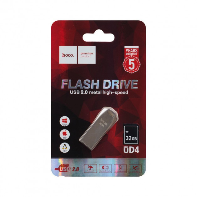 USB Флешка для комп'ютера, ноутбука металева флешка 32 ГБ HOCO UD4 32GB