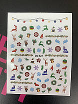 Зимні наклейки на нігті 3D з чоловічками, фото 2