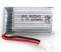 Аккумулятор литий-полимерный 660mAh 3.7V 852540 высокотоковый 25C для Syma X5, JJRC H9D, H5C, LiDiRC L15FW