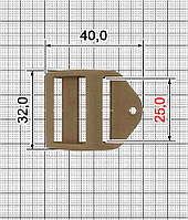 Пряжка трехщелевая A.FP-2206 25мм камуфляж