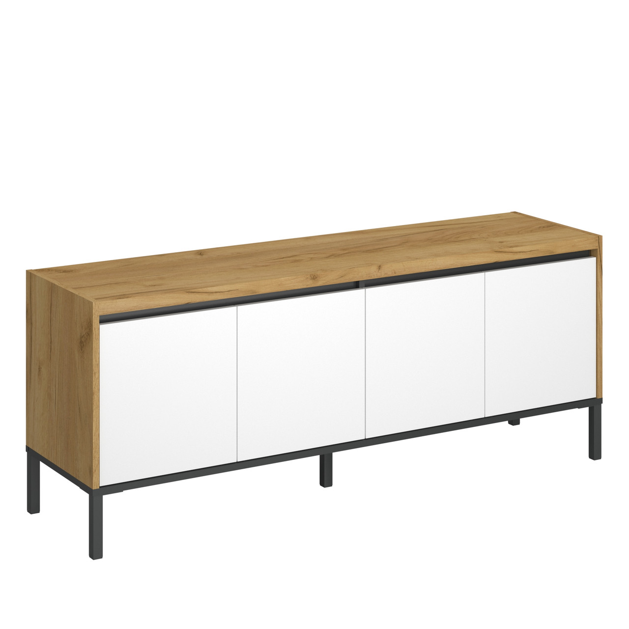 Тумба под ТВ 4D Палмор Palmor крафт золотий/білий ВМВ, фото 1