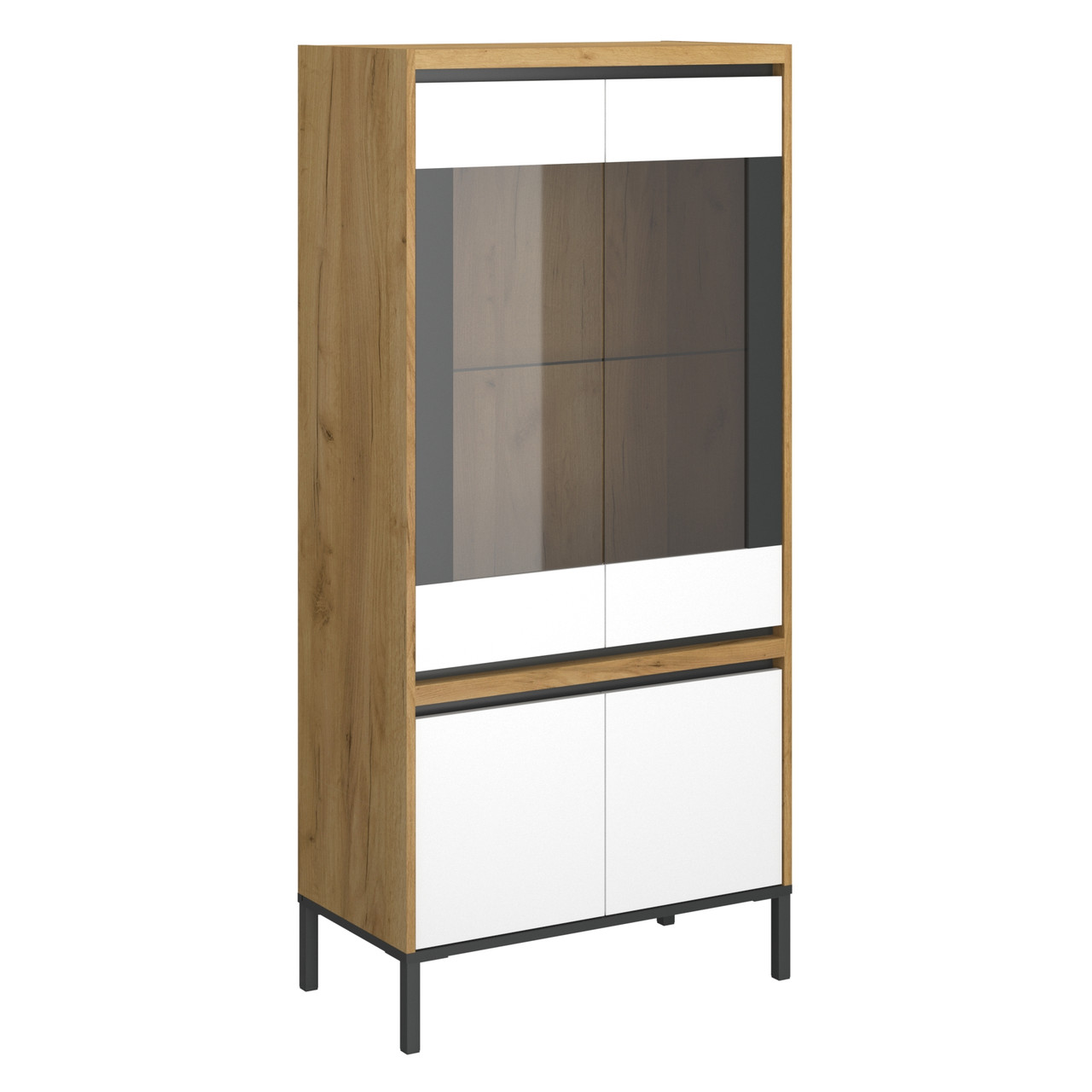 Вітрина низька 2D2W Палмор Palmor  крафт золотий/білий ВМВ, фото 1