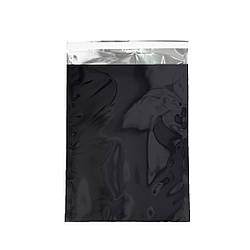 Пакет бандерольний (16*23 см) з металізованого ПЕТ, чорний глянцевий