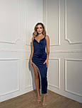 Вечірня облягаюча сукня на бретелях з розрізом на нозі і бахромою з страз на спідниці (р. S, M) 66033195Q, фото 10
