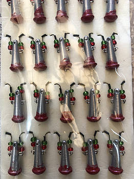 Яйця Fry midi 10g silver/red
