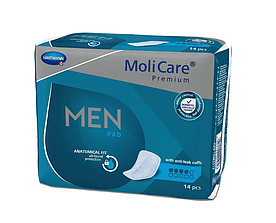 Прокладки урологічні для чоловіків, V-подібної форми з манжетами для захисту від протікання - MoliCare Premium MEN PAD 4 краплі (1
