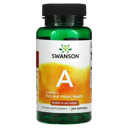 Вітамін А Swanson, Vitamin A 10,000 IU 250 Softgels