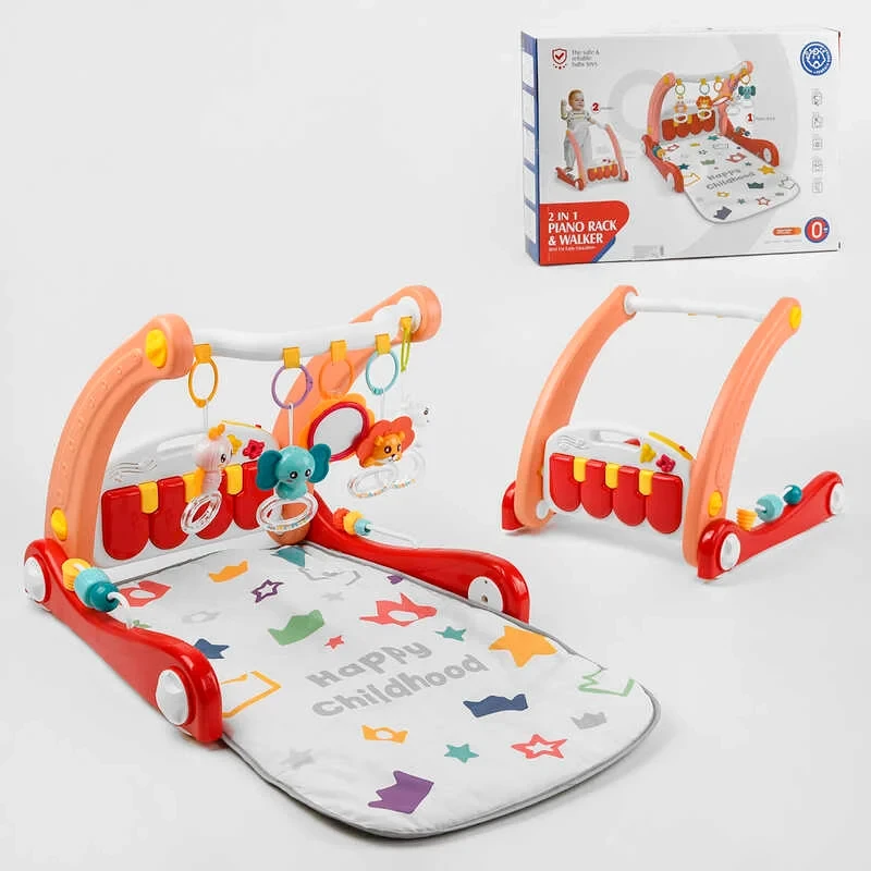 Розвивальний килимок ходунки 2 в 1 HE 0634 з піаніно, фото 1