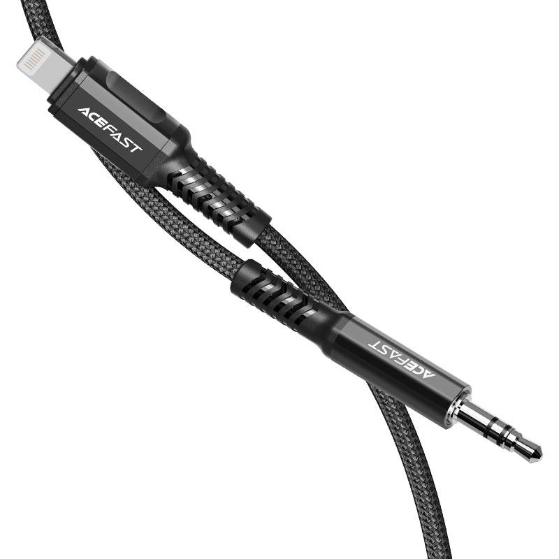 Кабель (перехідник) ACEFAST C1-06 Lightning - Mini-jack 3.5 мм 0.18 м Чорний