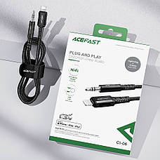 Кабель (перехідник) ACEFAST C1-06 Lightning - Mini-jack 3.5 мм 0.18 м Чорний, фото 6