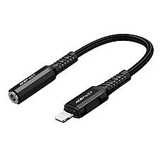 Кабель (перехідник) ACEFAST C1-05 Lightning - Mini-jack 3.5 мм 0.18 м Чорний, фото 3