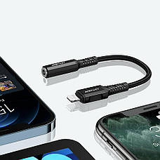 Кабель (перехідник) ACEFAST C1-05 Lightning - Mini-jack 3.5 мм 0.18 м Чорний, фото 5