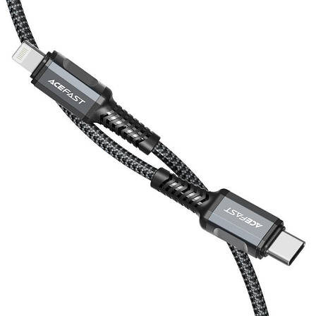 Кабель для зарядки телефона/ смартфона ACEFAST C1-01 Type-C - Lightning 3 А 1.2 м Сірий, фото 1