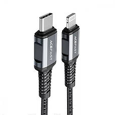Кабель для зарядки телефона/ смартфона ACEFAST C1-01 Type-C - Lightning 3 А 1.2 м Сірий, фото 3