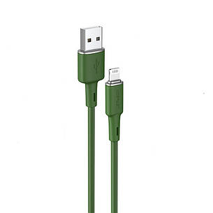 Кабель для зарядки телефона/ смартфона ACEFAST C2-02 USB - Lightning 2.4 А 1.2 м Зелений, фото 1