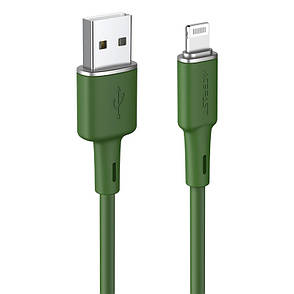 Кабель для зарядки телефона/ смартфона ACEFAST C2-02 USB - Lightning 2.4 А 1.2 м Зелений, фото 3
