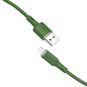 Кабель для зарядки телефона/ смартфона ACEFAST C2-02 USB - Lightning 2.4 А 1.2 м Зелений, фото 4