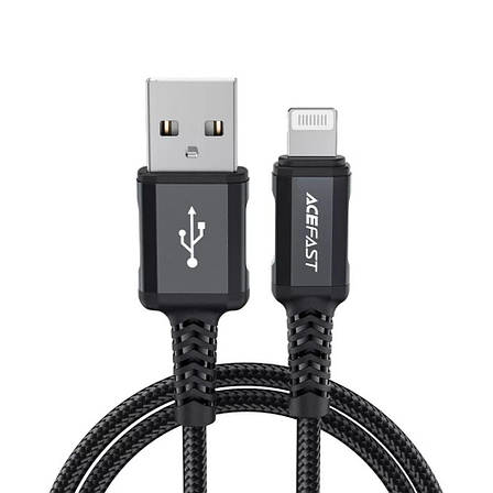 Кабель для зарядки телефона/ смартфона ACEFAST C4-02 USB - Lightning 2.4 A 1.8 м Чорний, фото 1
