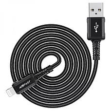 Кабель для зарядки телефона/ смартфона ACEFAST C4-02 USB - Lightning 2.4 A 1.8 м Чорний, фото 6