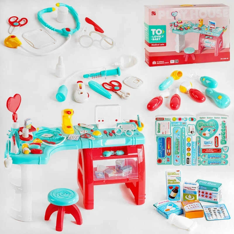 Дитячий ігровий набір лікаря "Чарівний кабінет" 660-61 зі звуковими та світловими ефектами (27 аксесуари), фото 1