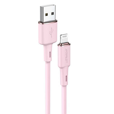 Кабель для зарядки телефона/ смартфона ACEFAST C2-02 USB - Lightning 2.4 А 1.2 м Рожевий, фото 1