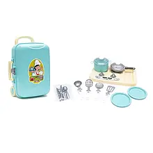 Набір дитячого посуду у валізі 121 в.2 "Orion", варильна поверхня, посуд, кухня дитяча у валізі