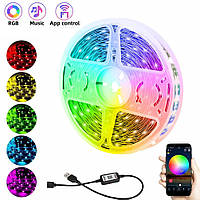 Светодиодная лента 5050 "MEIQ-IT" RGB strip light 5м, светодиодная полоса Bluetooth (світлодіодна лента) (GK)