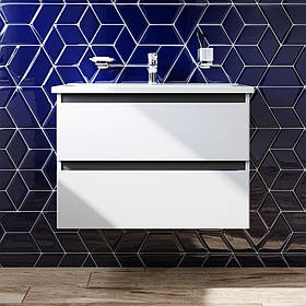 Тумба з раковиною підвісна 80 см, білий колір AM.PM M85-FHX0802-WC0802WG38 X-Joy