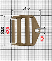 Пряжка трехщелевая A.FP-2206 40мм камуфляж