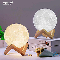 Дизайнерский ночник Луна MOON LAMP 13 см Аккумуляторный 3D светильник ночник c реальным рельефом луны