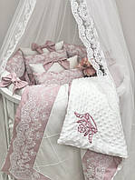 Комплект постельного детского белья для кроватки №1 Classic Пыльная роза топ