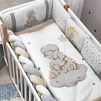 Комплект постельного детского белья для кроватки Малыши овечки бежевый топ