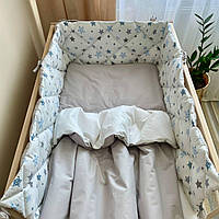 Комплект постельного детского белья для кроватки Baby Dream Stars голубой топ
