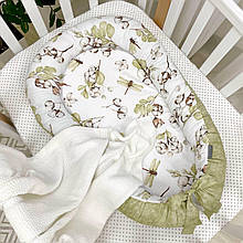 Кокон гніздо для новонароджених для сну Baby Design Бавовна топ