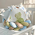 Бортики захист для дитячого ліжечка з косою та простирадлом Art Design Діно топ, фото 3