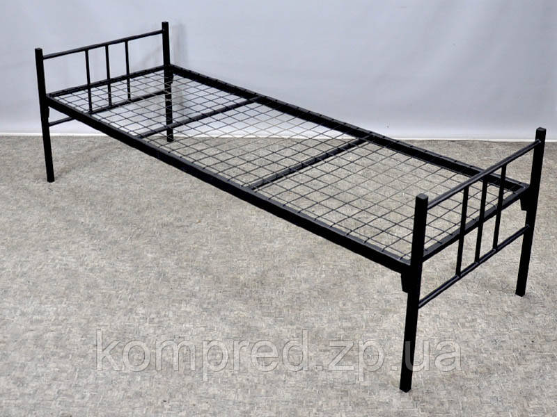 Ліжко одномісне металеве сіре 1900х800 Kompred OL607/1