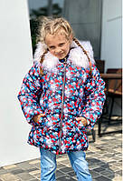 Зимняя курточка на девочку "Снежинка" 104-110