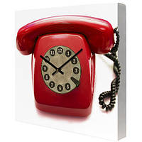 Настінний годинник Червоний телефон 35х35 см (CH_P_14I005)