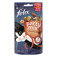 Лакомство FELIX (Феликс) Party Mix Гриль Микс для взрослых кошек со вкусом курицы, говядины, лосося 60 г