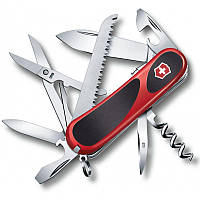 Ніж швейцарський складаний Victorinox багатофункціональний кишеньковий 15 функцій червоно-чорний 85 мм. 2203425