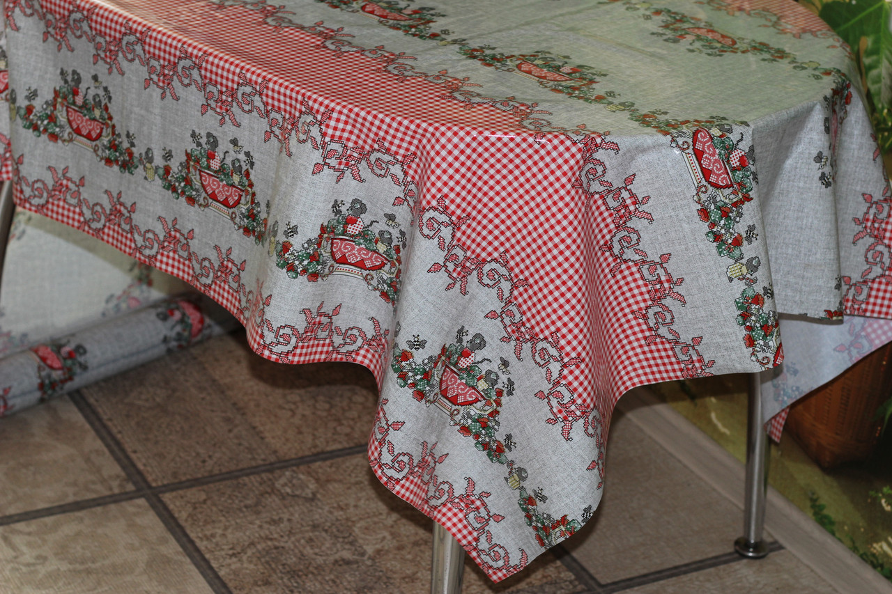 Клейонка непрозора силіконова в українському стилі