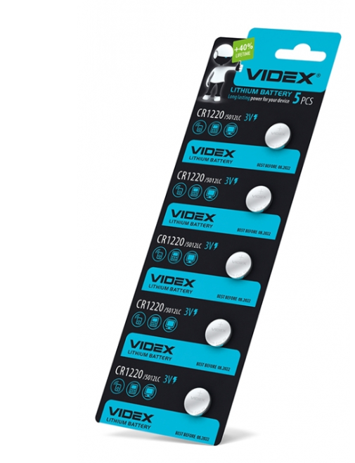 Батарейка літієва Videx CR1220 5 шт BLISTER CARD