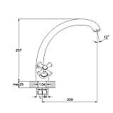 Змішувач для кухні WEZER TLB4-827, хром, фото 4