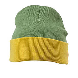 В'язана шапка з закотом комбінована 7550-7