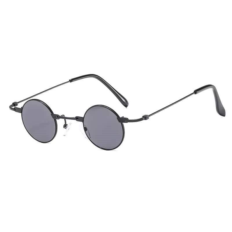 Круглі сонцезахисні окуляри Ретро вінтажні чорні унісекс (37мм)