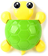 Держатель для зубных щёток настенный UKC в форме морской черепахи на трёх присосках Желто-Зеленый 00979