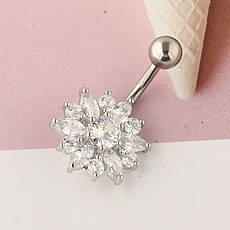 Банан для пупка квітка з камінцями PPBP-57, фото 4