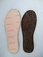 Устілки для взуття натуральна шерсть на шкіркартоні 36 р (вовна)