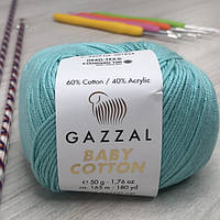 Пряжа Gazzal Baby Cotton цвет 3452 Бирюзовый